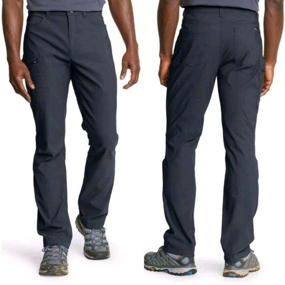 Eddie Bauer Mens 34x32 Rainier Hiking Pant Stretch Nylon Cargo Pocket Smoke Gray - Picture 1 of 11